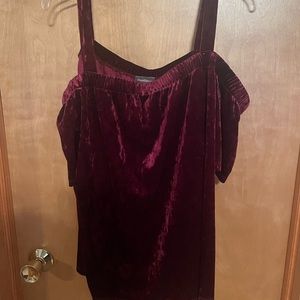 Cute Burgundy sleeveless top. Size 1X. Velour